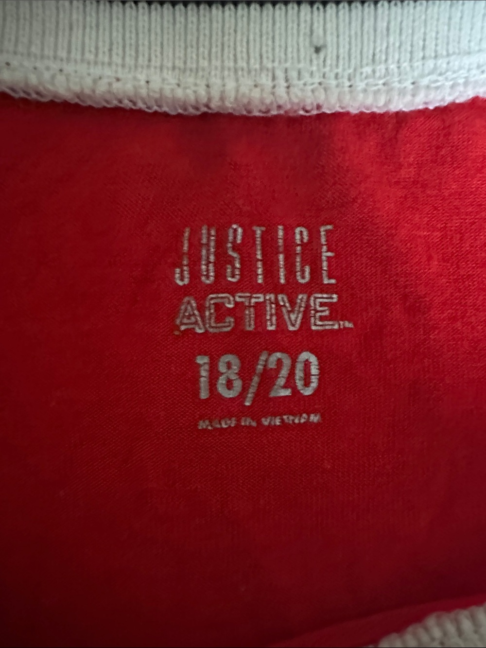 Justice Red Ringer Tee with Black & White Trim and '04 Chest Detail - Picture 3 of 8